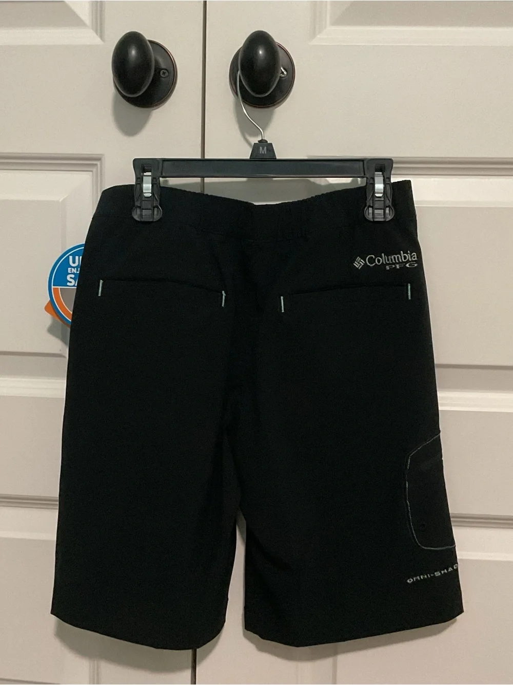Columbia Black Kids' Outdoor Shorts with Subtle Reflective Trim